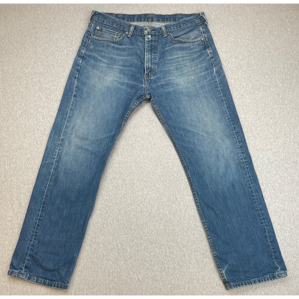 Levis 505 Jeans Mens 38 x 32 Blue 100% Cotton Regular Fit Straight Leg